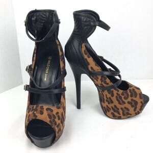 Wild Diva Lounge Animal Print Platform Stiletto Heels 8.5